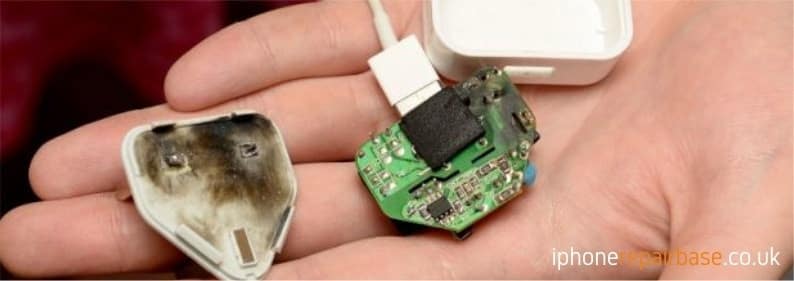 burned cheap usb charger iphone
