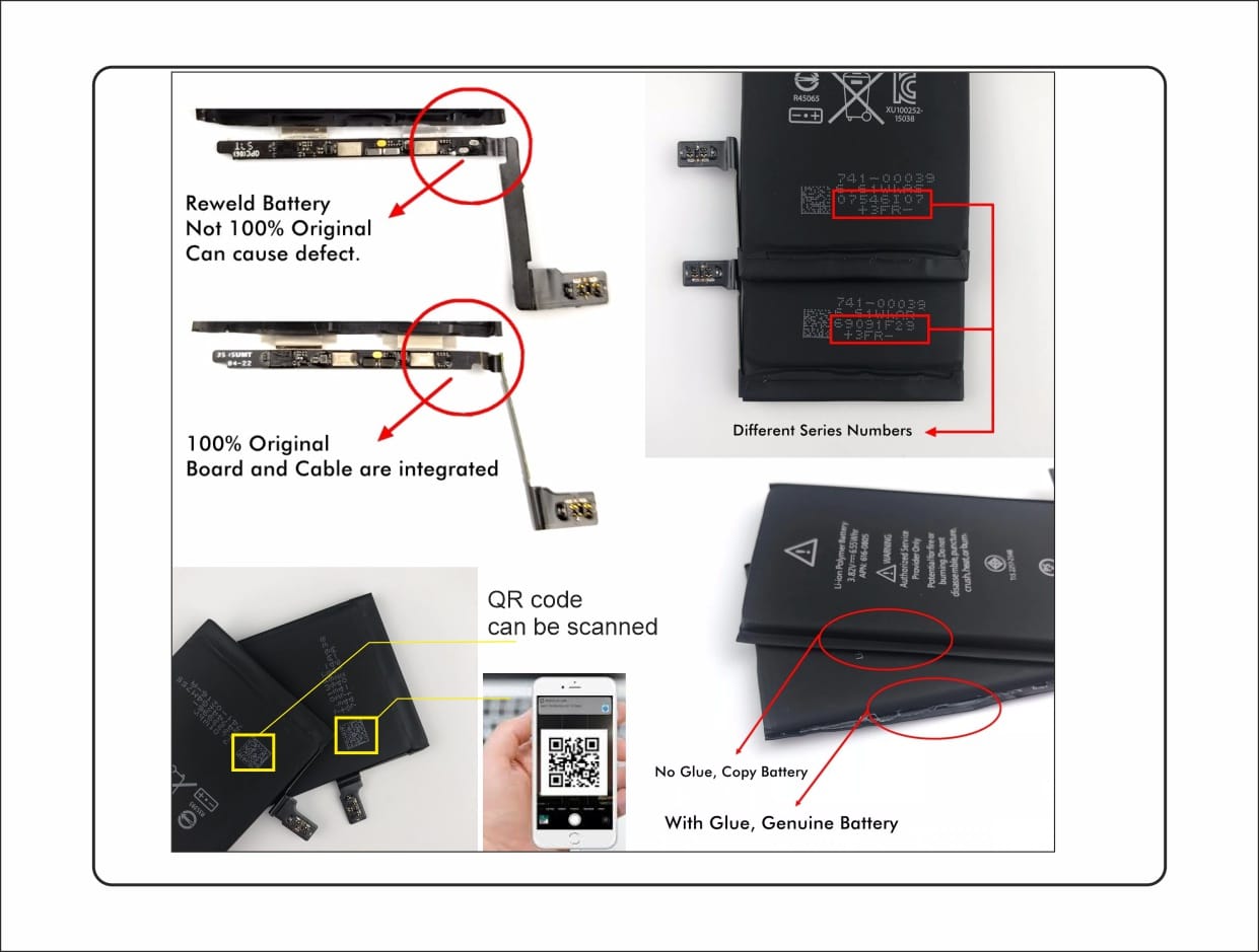 illustration about genuine battery and fake battery