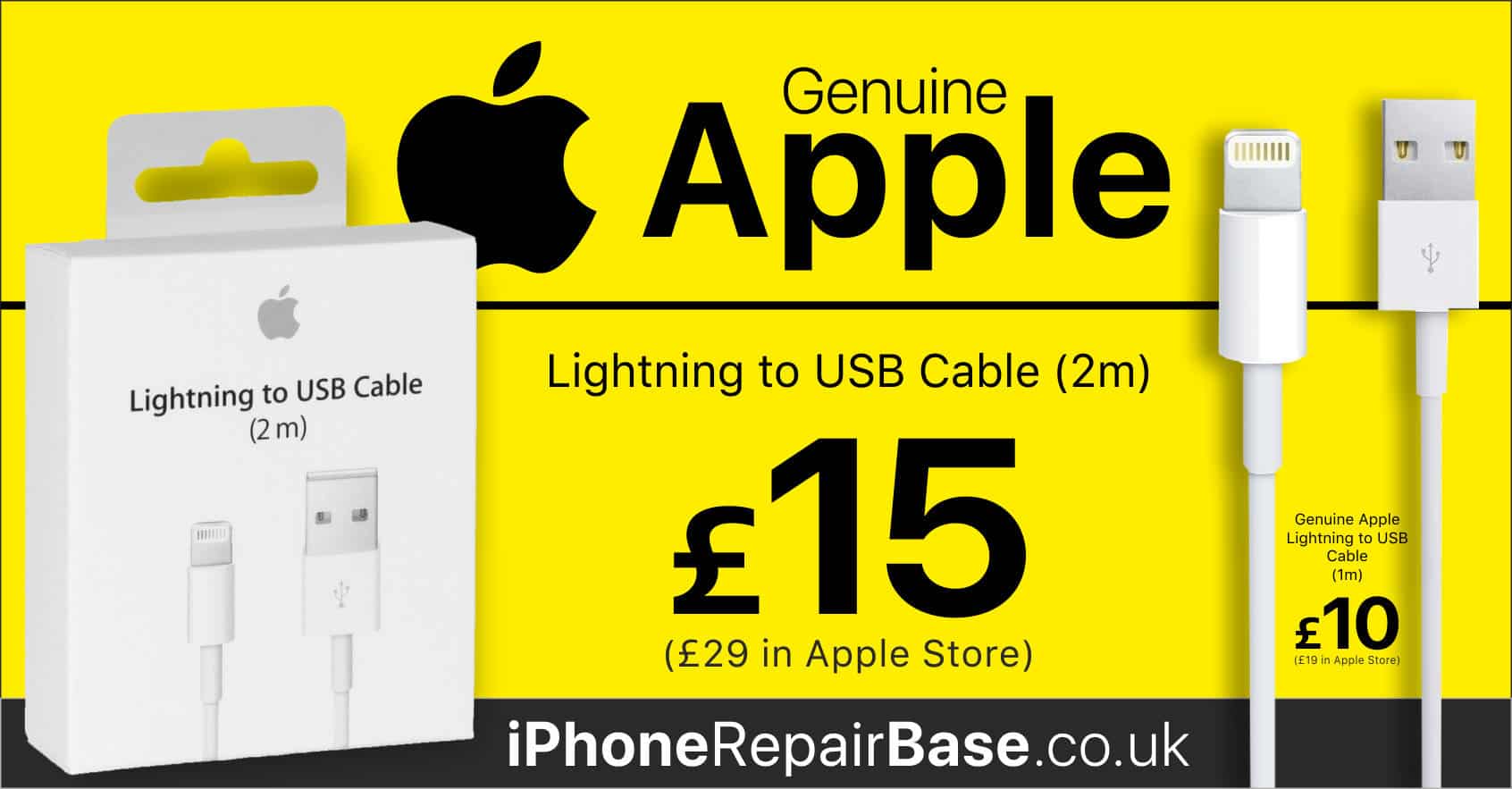 Genuine Apple Lightning to USB Cable (2m) - iPhone Repair Base
