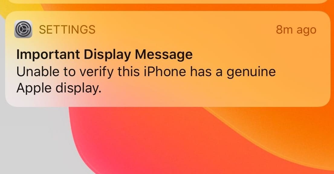 Apple iphone screen important message battery important message